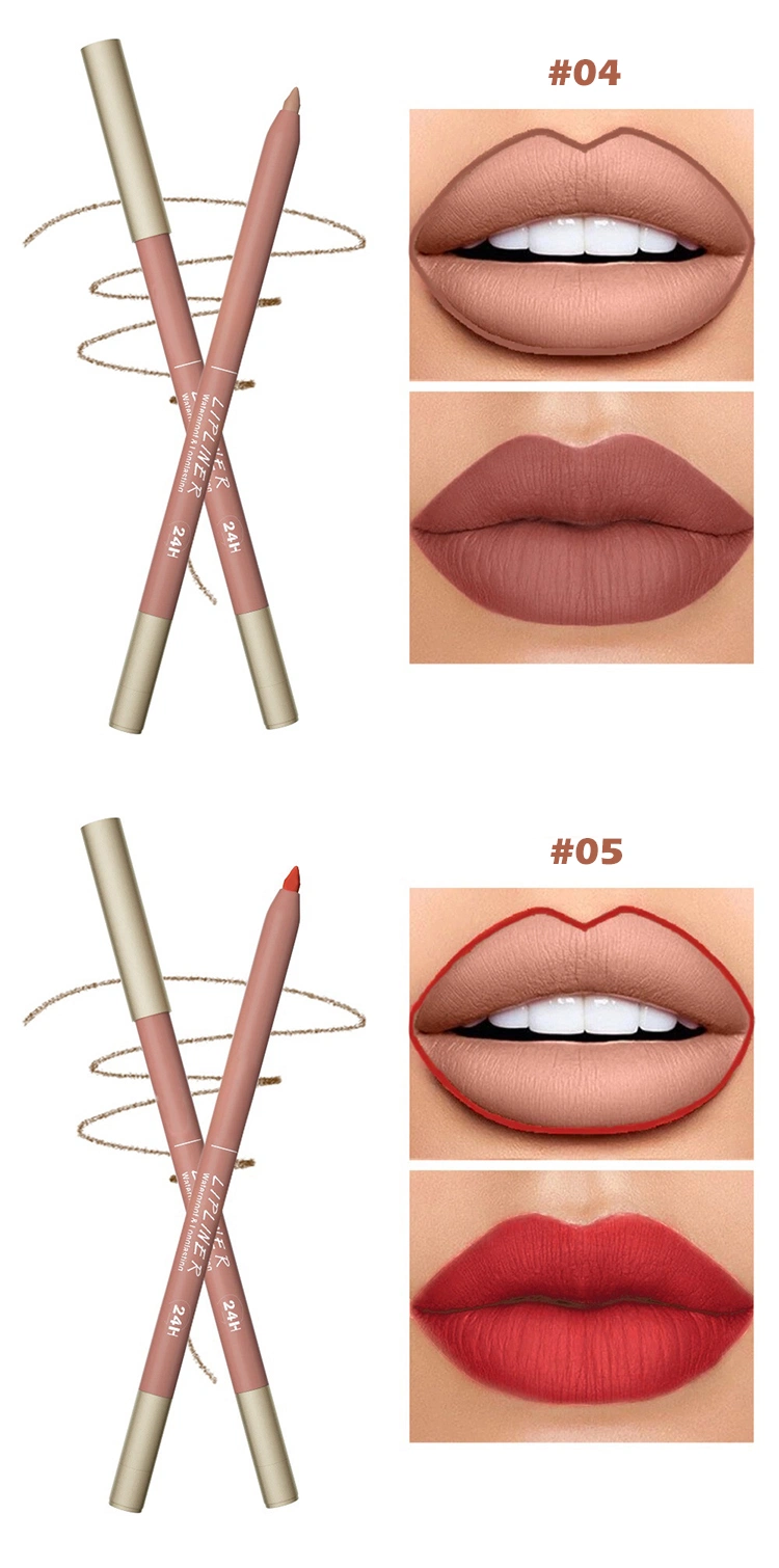 Private Label Lipstick Pencil Beauty Makeup Cosmetic Long Lasting Waterproof Matte Lip Liner