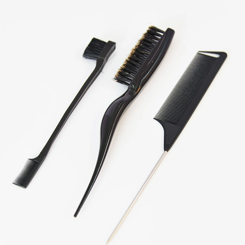 3PCS Professional Highlighting Comb Versatile Tip Tail Hairdresser Steel Needle Fine Teeth Comb Solid Hair Brush