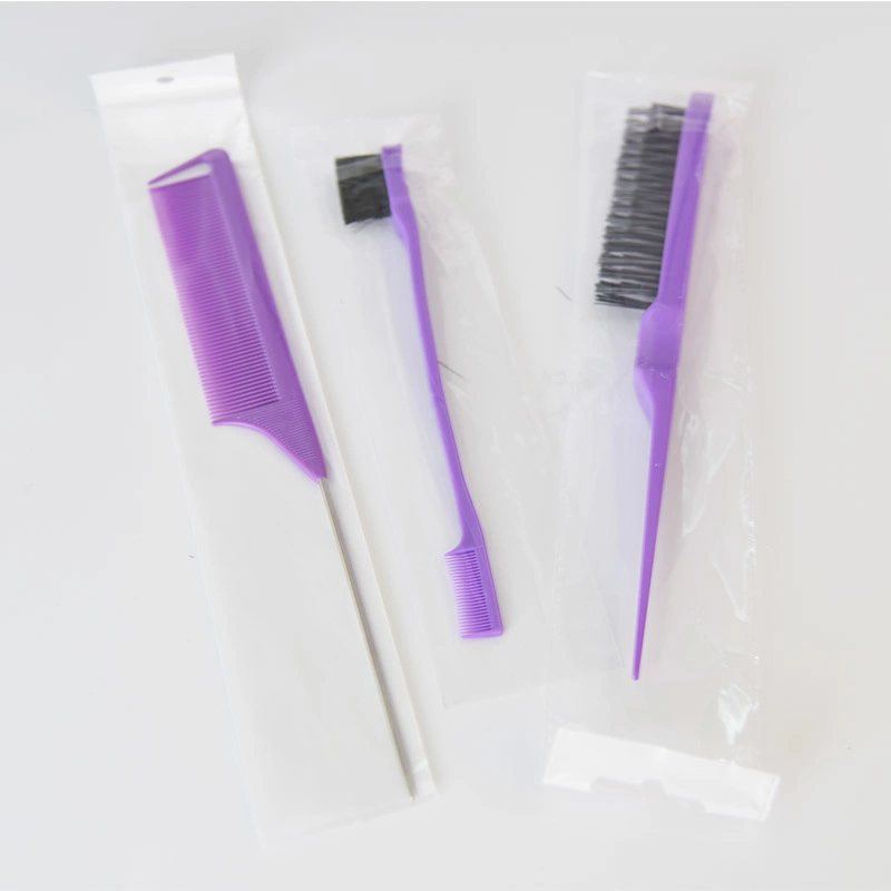 3PCS Professional Highlighting Comb Versatile Tip Tail Hairdresser Steel Needle Fine Teeth Comb Solid Hair Brush